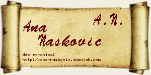 Ana Nasković vizit kartica